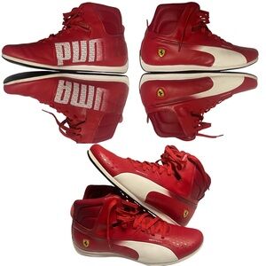 Puma Evospeed Ferrari Mid Top Men Racing Leather Red Sneakers US 11 UK 10